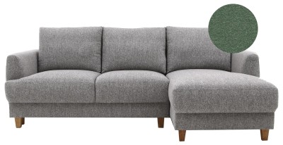 Harmony DP bäddsoffa med divan H tyg Solid 39 grön/ekbets