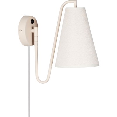 Lou vägglampa vit bouclé/beige
