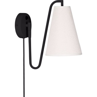 Lou vägglampa vit bouclé/svart