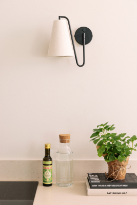 Lou vägglampa vit bouclé/svart#4