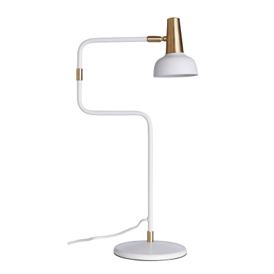 Ray bordlampa vit/äkta mässing