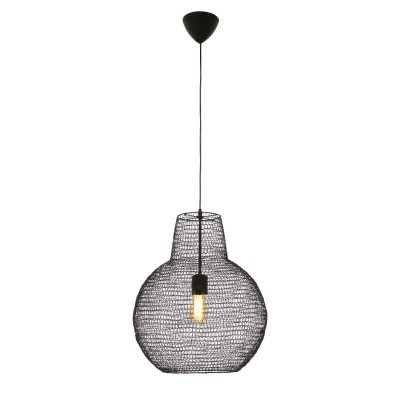 Trassel taklampa rund svart