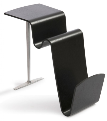 Funco fåtöljbord svartbetsad ek/krom