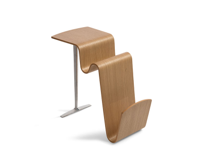 Funco fåtöljbord lackad ek/alu