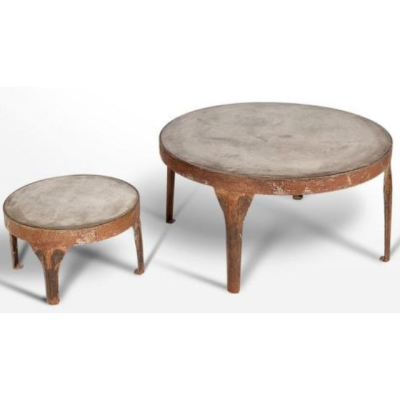 Raya soffbordsset S/3 D90+70+50 cm betong/rost#4