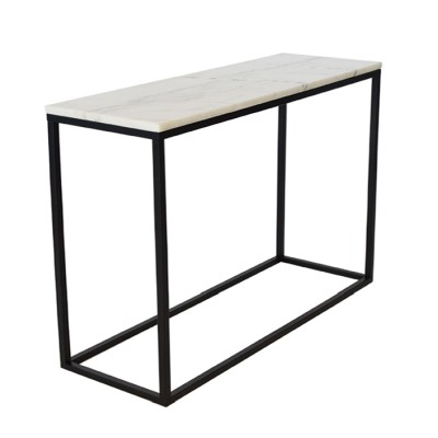 Accent konsollbord ljus marmor/svart metall