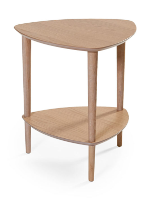 Paus fåtöljbord 50 vitpigmenterad ek