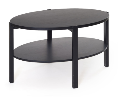 Solo soffbord 90 svartbetsad ek