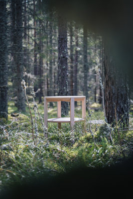 Solo fåtöljbord 50 vitpigmenterad ek#2