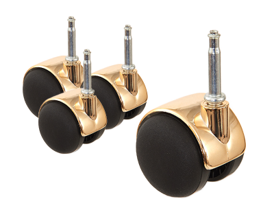 Möbelhjul svart/mässing (4-pack)#2