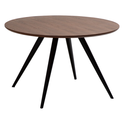 Eclipse matbord runt D120 valnötsfaner/svarta ben