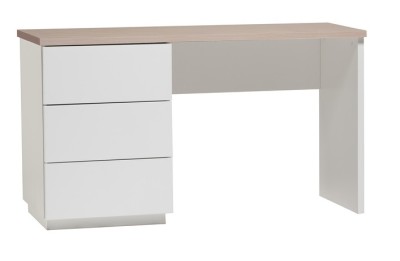 Sonaatti skrivbord 130 cm vit/oljad ek/lådor vänster