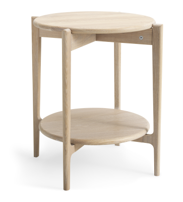 Leia fåtöljbord Ø51xH55 cm vitoljad ek