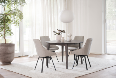 Filippa matbord runt 120 cm mörkbrun ek, inkl 1 iläggsskiva#2