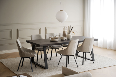 Brooklyn matbord 220x95 mörkbrun ek/U-ben svart metall#2