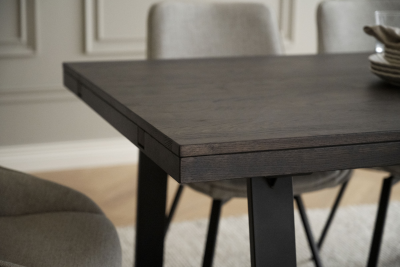 Brooklyn matbord 220x95 mörkbrun ek/U-ben svart metall#5