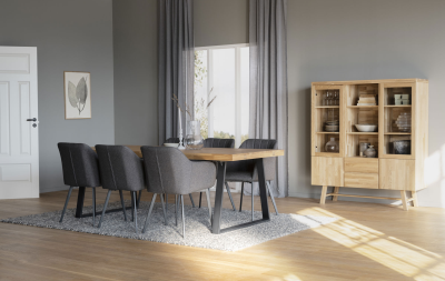 Brooklyn matbord 220x95 ek/U-ben svart metall#2