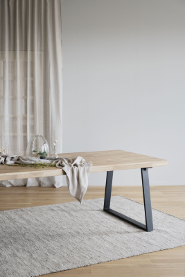 Brooklyn matbord 220x95 ek/U-ben svart metall#3