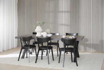 Brooklyn matbord 220x95 mörkbrun ek/X-ben svart metall#4