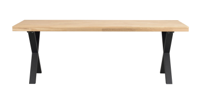 Brooklyn matbord 220x95 ek/X-ben svart metall