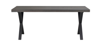 Brooklyn matbord 170x95 mörkbrun ek/X-ben svart metall