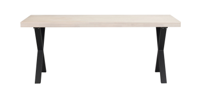 Brooklyn matbord 170x95 vitpigmenterad ek/X-ben svart metall