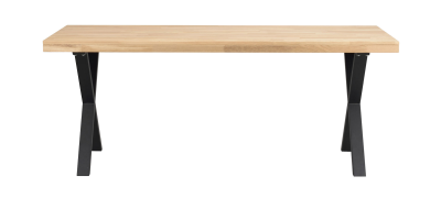 Brooklyn matbord 170x95 ek/X-ben svart metall