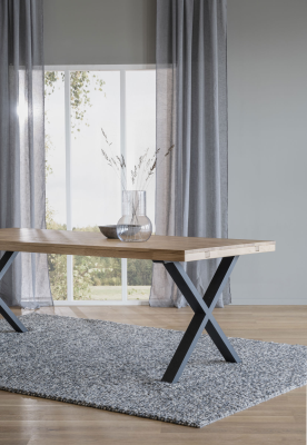 Brooklyn matbord 170x95 ek/X-ben svart metall#2