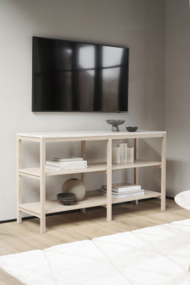 Orwel avlastningsbord 140xH75 cm beige travertin/vitpigmenterad ek#4