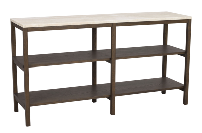 Orwel avlastningsbord 140xH75 cm beige travertin/brun ek#3