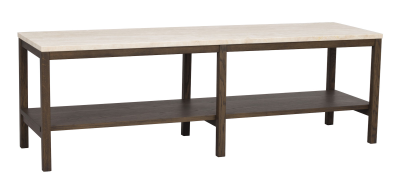 Orwel avlastningsbord 140xH45 cm beige travertin/brun ek#3