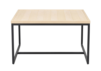 Deerfield soffbord 70x70 cm vitpigmenterad ek/svart metall#1