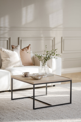 Deerfield soffbord 70x70 cm vitpigmenterad ek/svart metall#2