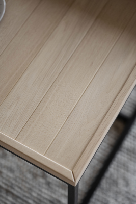 Deerfield soffbord 70x70 cm vitpigmenterad ek/svart metall#5