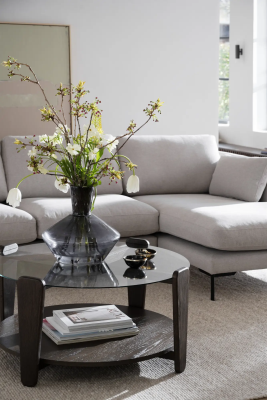 Arran soffbord Ø93 cm brun ek/glas#2