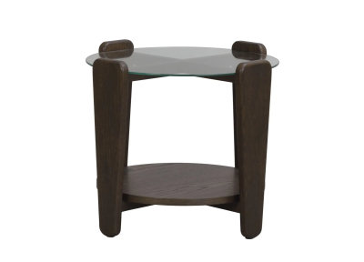 Arran soffbord Ø52 cm brun ek/glas