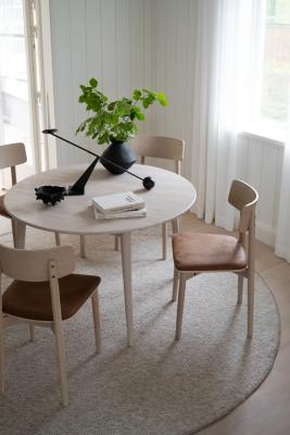 Tyler matbord runt 120/165 vitpigmenterad ek#2