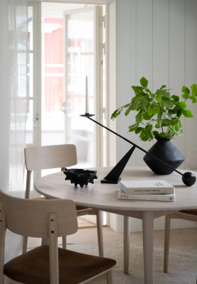 Tyler matbord runt 120/165 vitpigmenterad ek#4