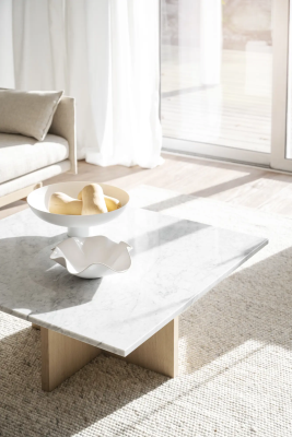 Brooksville soffbord kvadrat 90x90 vit marmor/vitpigment ek#3