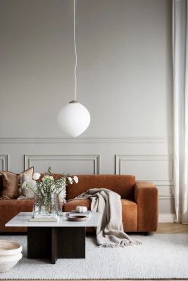 Brooksville soffbord kvadrat 90x90 cm vit marmor/brun ek#5