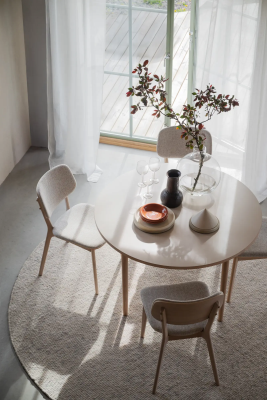 Fairmount matbord runt Ø120 beige HPL/vitpigmenterad ek#3