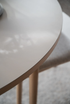 Fairmount matbord runt Ø120 beige HPL/vitpigmenterad ek#4