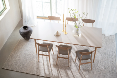 Fairmount matbord 220x95 beige HPL/vitpigmenterad ek#2