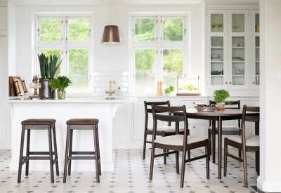 Fairmount matbord runt Ø120 beige HPL/brun ek#3