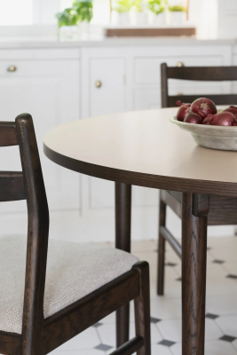 Fairmount matbord runt Ø120 beige HPL/brun ek#4