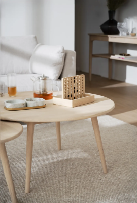 Tompkins soffbord runt Ø90 vitpigmenterad ek#2