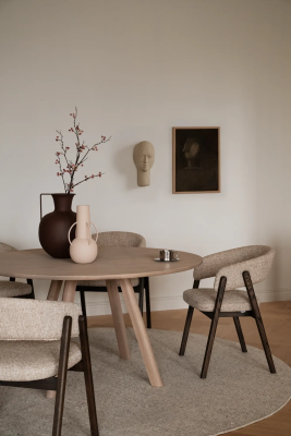 Clapperton matbord runt Ø140 sandfärgad ek#2