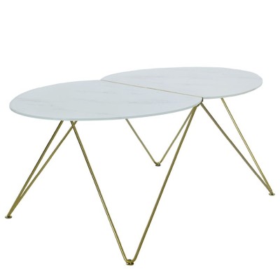 Ant soffbord ljus marmor/mässing