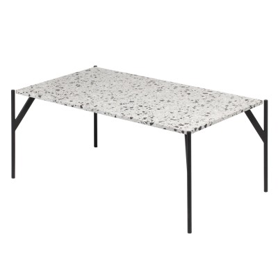 Air soffbord 110x60 cm marmor Terrazzo Cosmos/svart metall