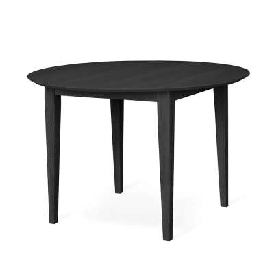 Ella matbord Ø110 cm svartbetsad ek inkl. 1 ilägg